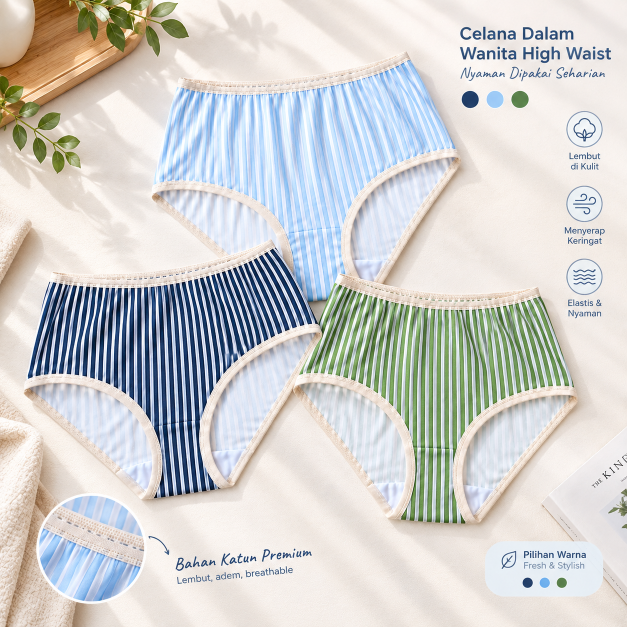 Paket 3 Pcs Stripe Basic